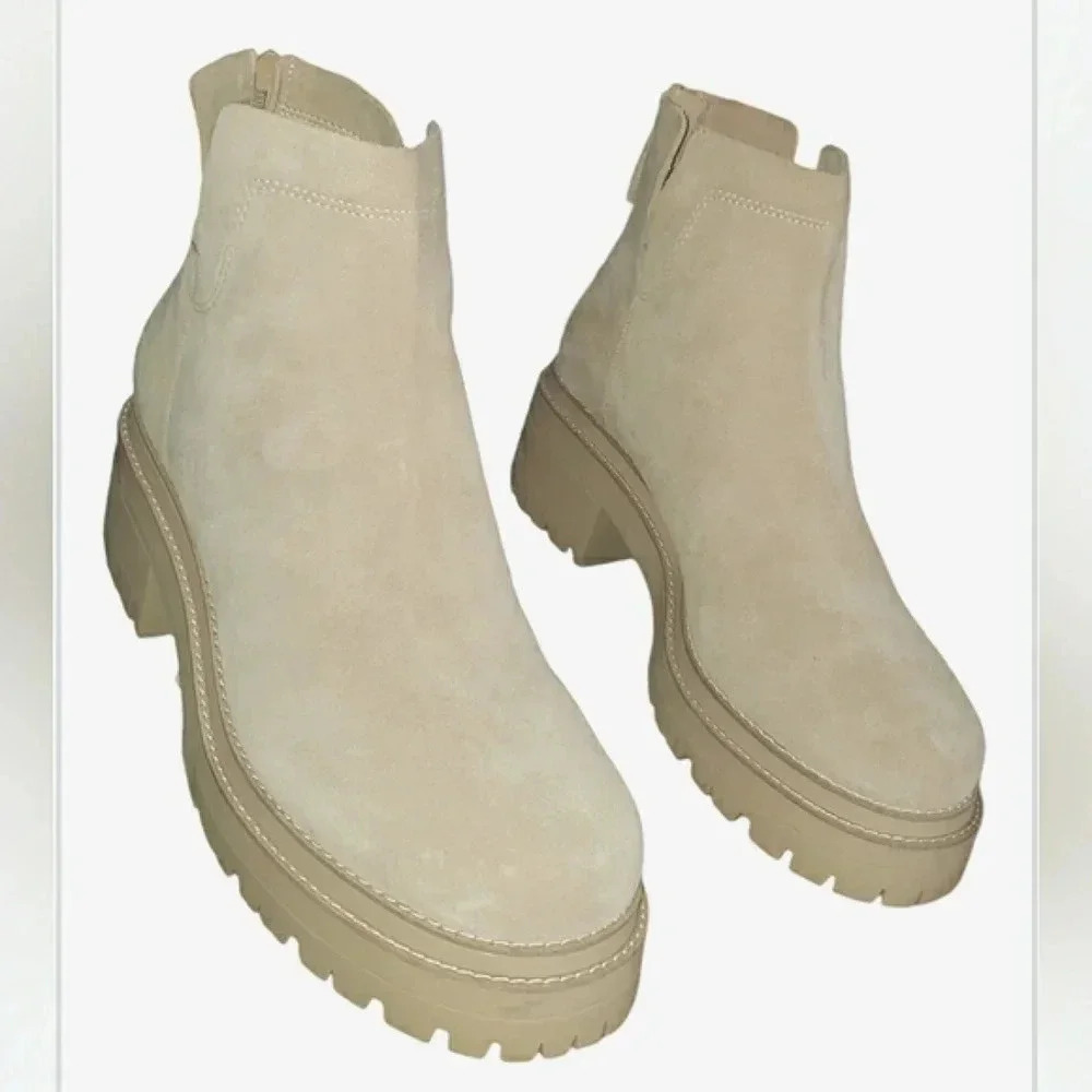 Retro 11 Lugsole Platform Rider Leather Suede Ankle Booties New